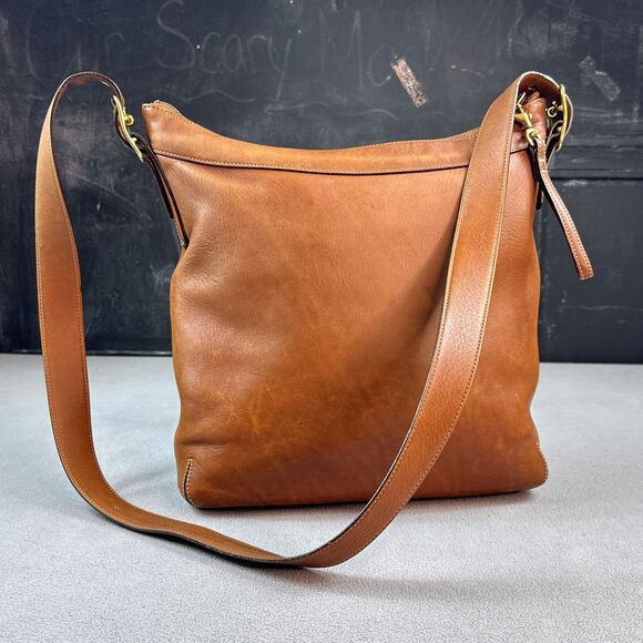 Coach 9325 Retro Medium Slim Duffle Sac Shoulder Bag Leather Purse Cognac Hobo - Picture 1 of 16